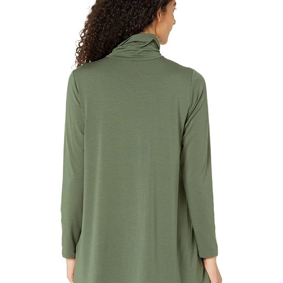 Eileen Fisher Cypress Tencel Scrunch Neck Tunic Size XXS - Picture 3 of 5
